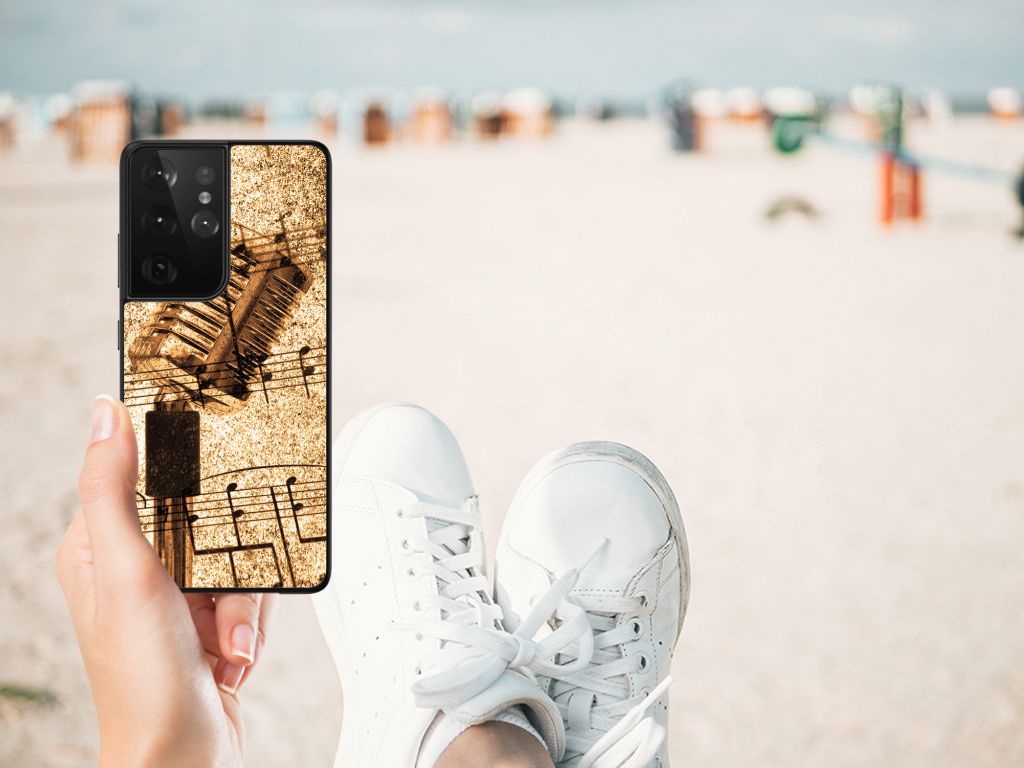 Samsung Galaxy S21 Ultra Silicone Back Case Bladmuziek B2C Telecom