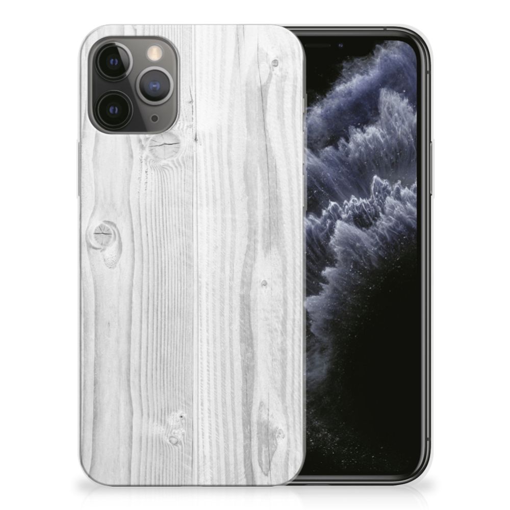 Apple iPhone 11 Pro Bumper Hoesje White Wood