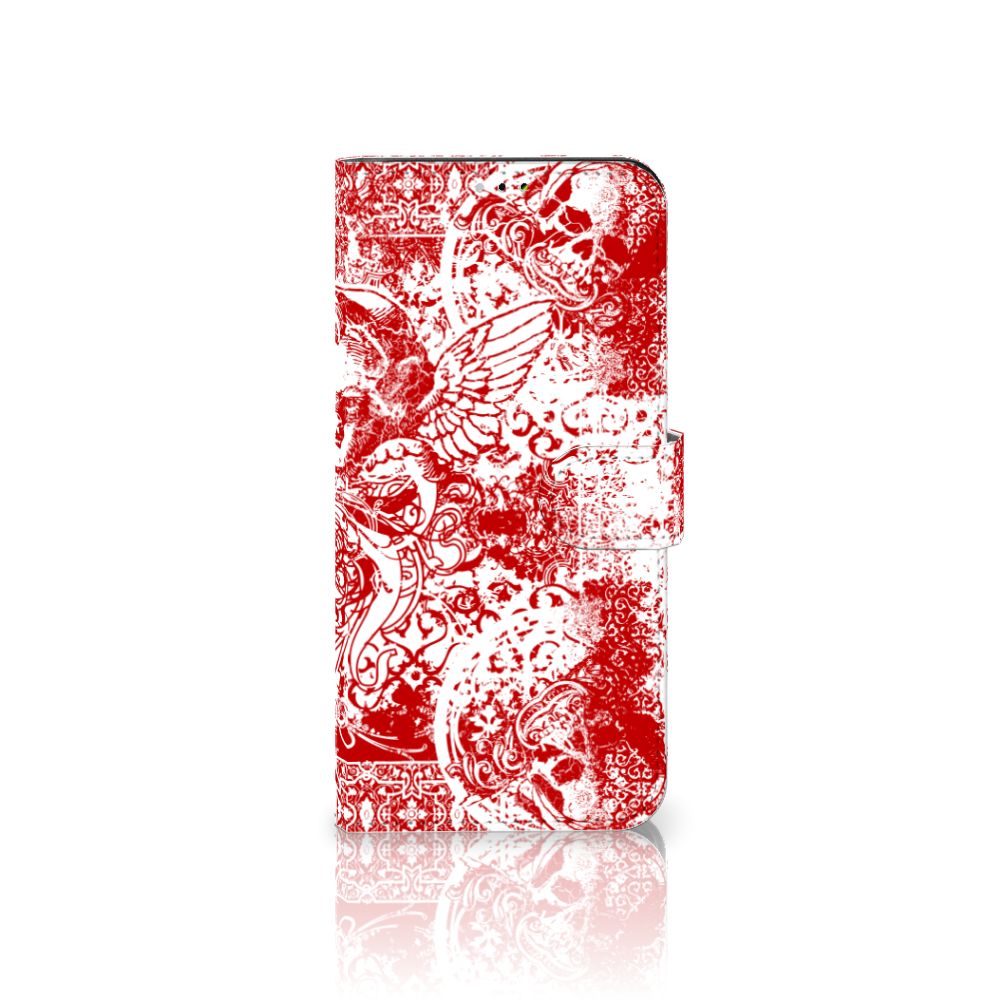 Telefoonhoesje met Naam Samsung Galaxy A03 Angel Skull Rood