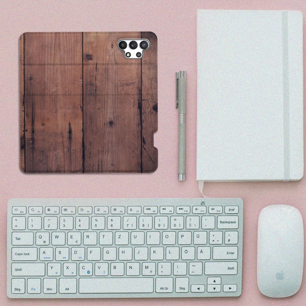 Samsung Galaxy A32 4G | A32 5G Enterprise Editie Book Wallet Case Old Wood - B2C Telecom