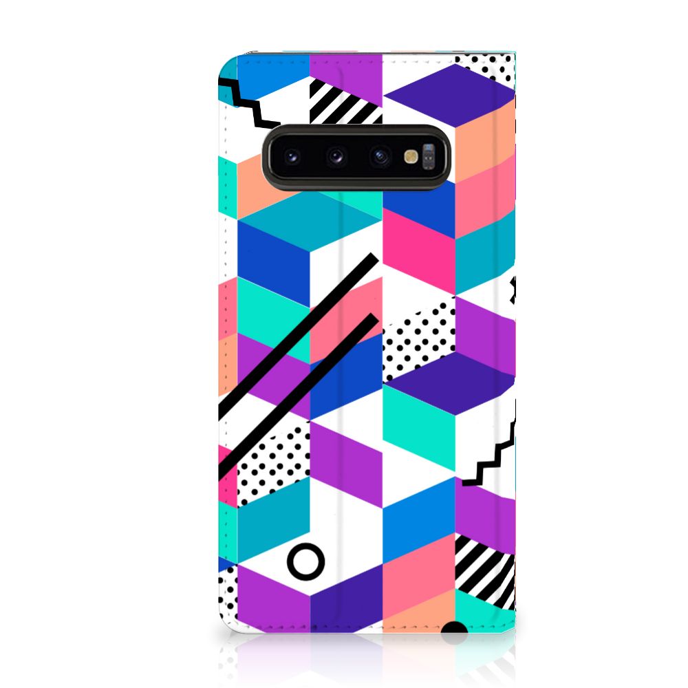 Samsung Galaxy S10 Stand Case Blokken Kleurrijk
