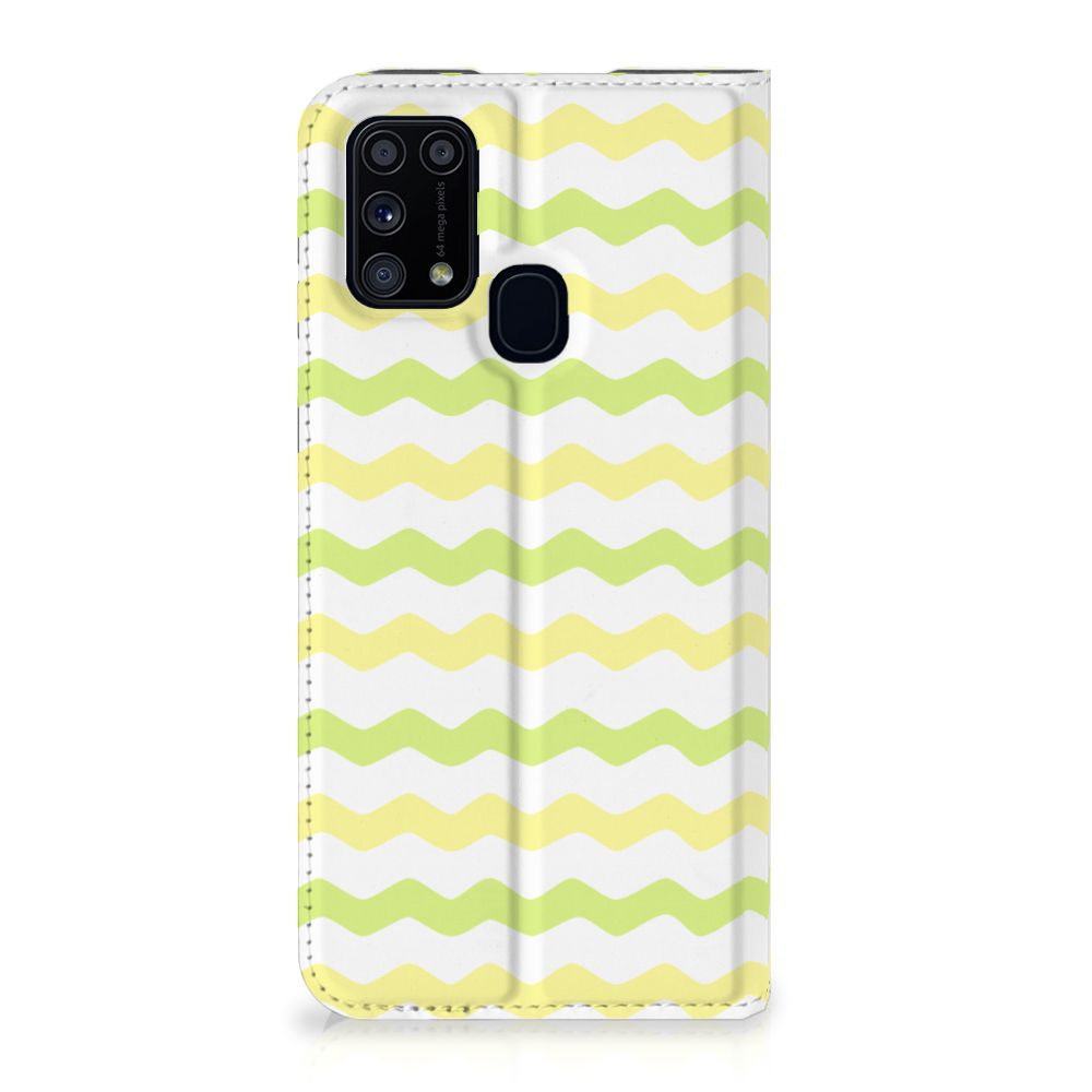 Samsung Galaxy M31 Hoesje met Magneet Waves Yellow - B2C Telecom