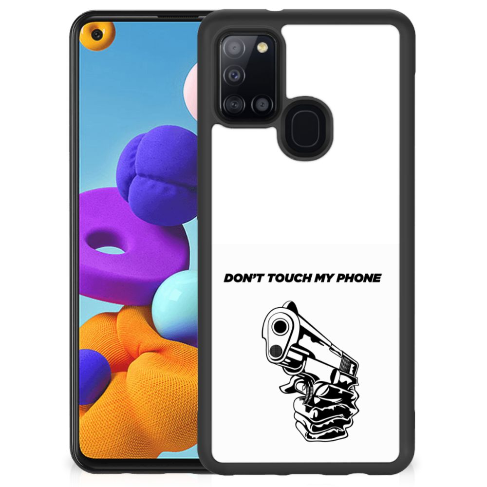 Samsung Galaxy A21s TPU Hoesje Gun Don't Touch My Phone B2C Telecom
