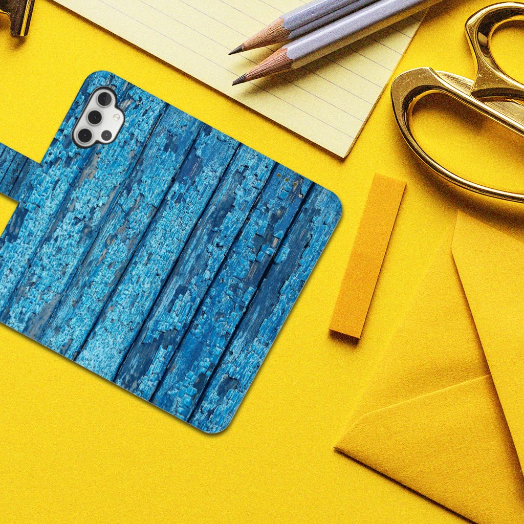 Samsung Galaxy A32 4G Book Style Case Wood Blue