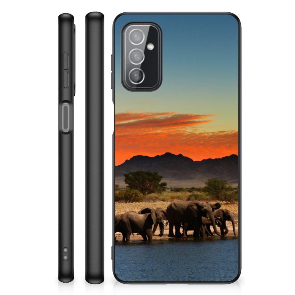 Samsung Galaxy M52 Dierenprint Telefoonhoesje Olifanten B2C Telecom