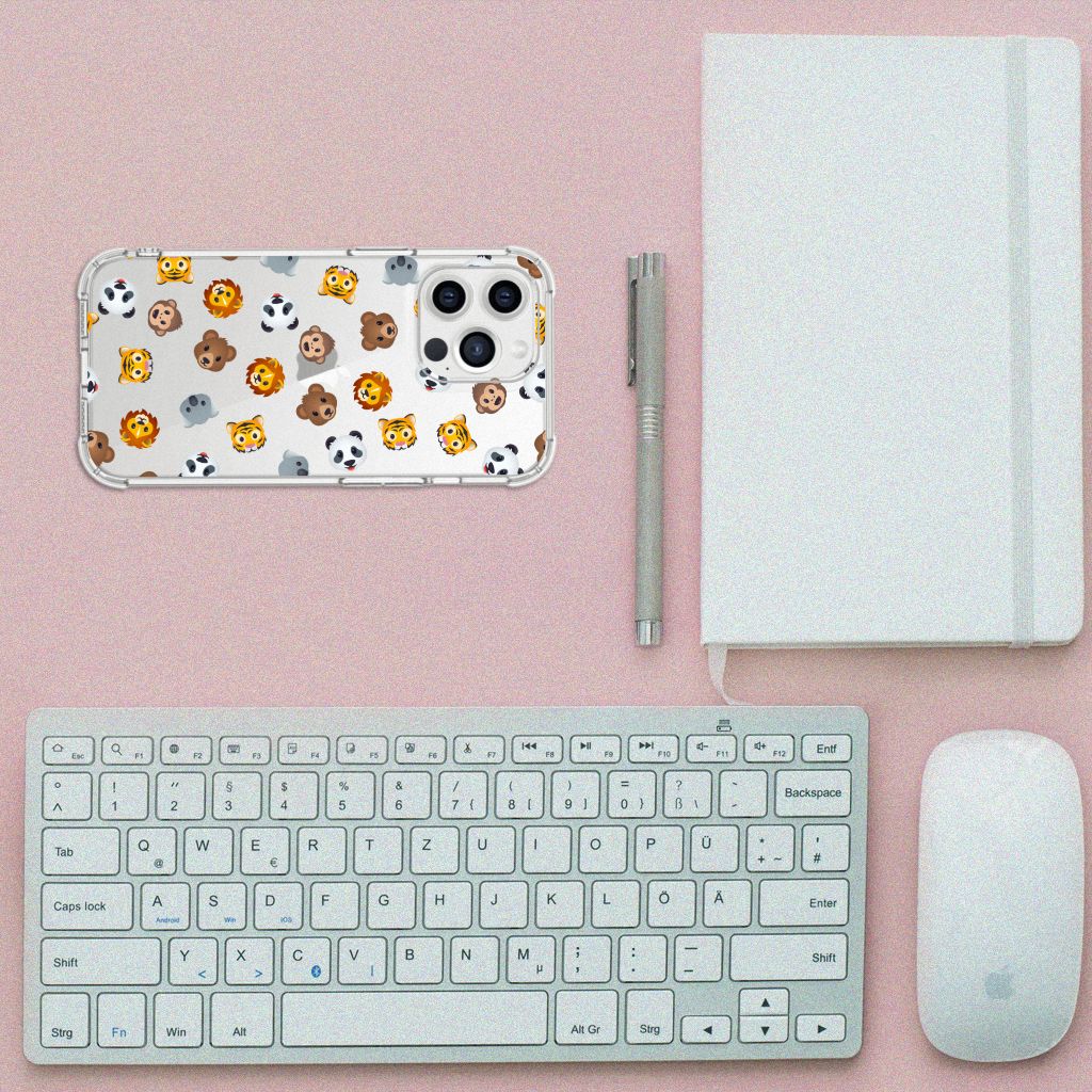 Doorzichtige Silicone Hoesje voor iPhone 13 Pro Max Dieren Emojis - B2C Telecom