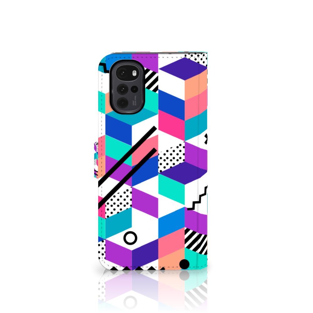 Motorola Moto G22 Book Case Blokken Kleurrijk