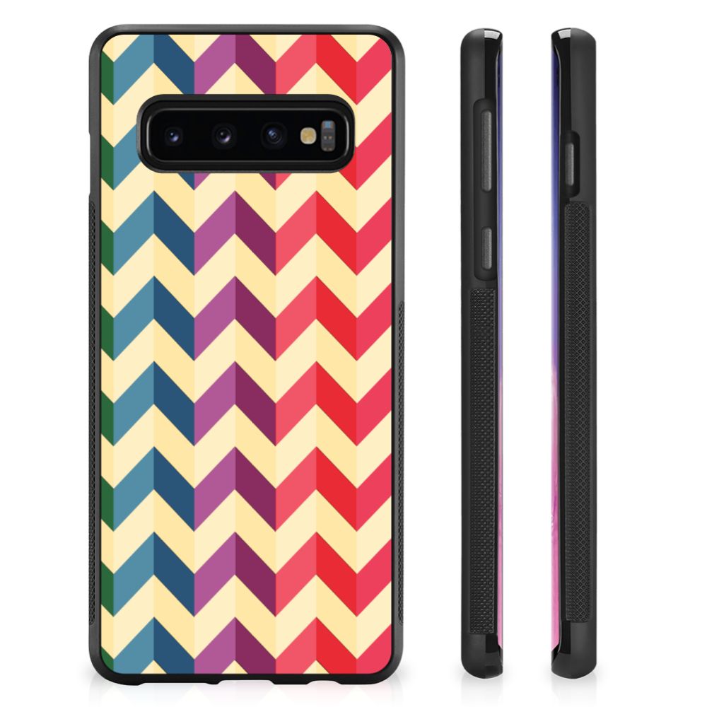 Samsung Galaxy S10+ Bumper Case Zigzag Multi Color