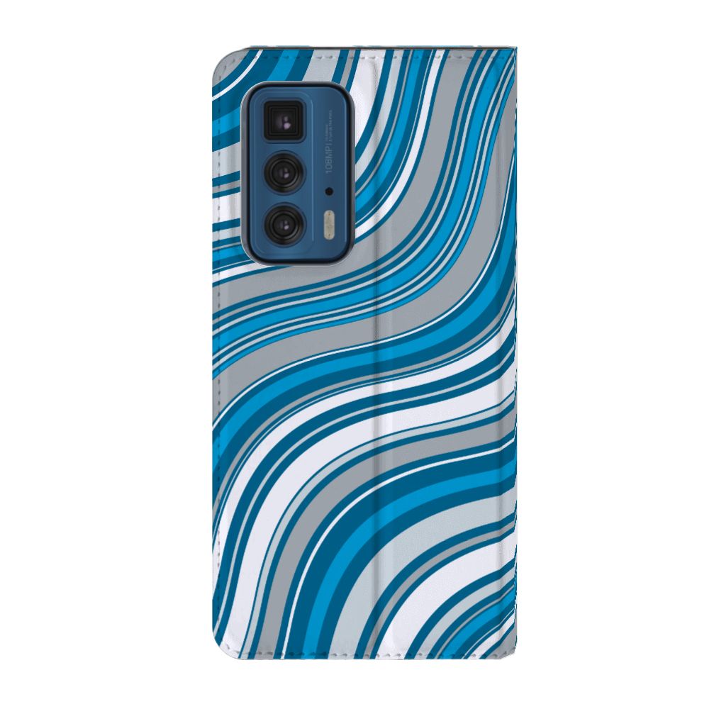 Motorola Edge 20 Pro Hoesje met Magneet Waves Blue - B2C Telecom
