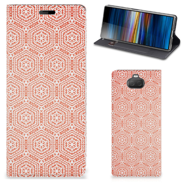 Sony Xperia 10 Hoesje met Magneet Pattern Orange