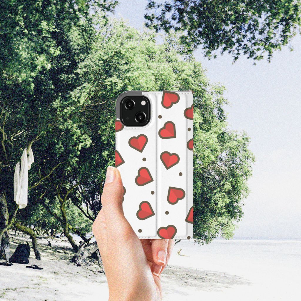 iPhone 13 Hoesje met Magneet Hearts