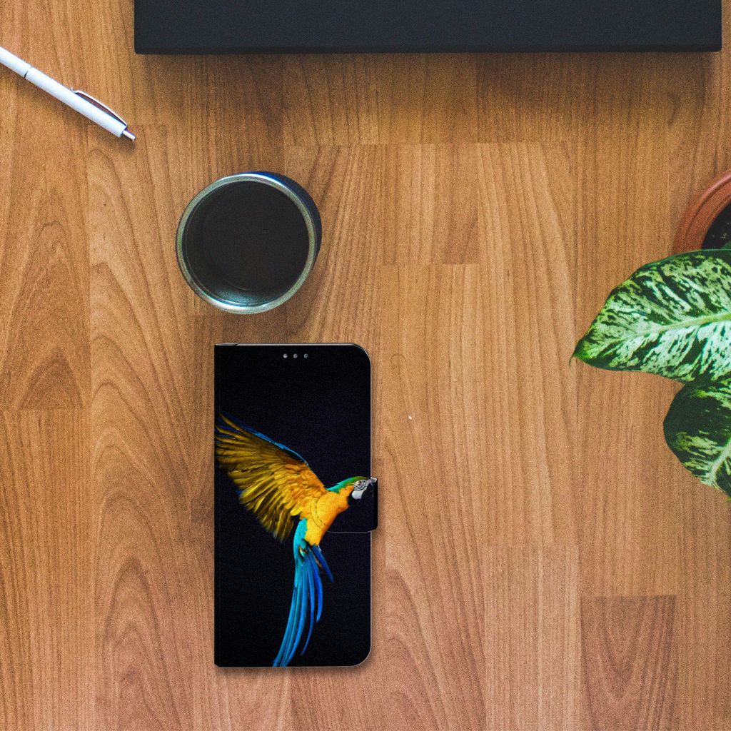 Motorola Moto G 5G Plus Telefoonhoesje met Pasjes Papegaai