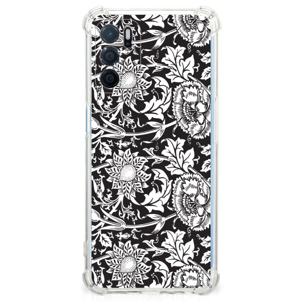 OPPO A16 | A16s | A54s Case Black Flowers