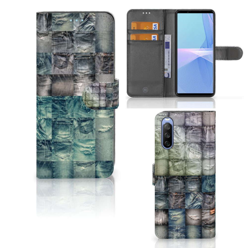 Wallet Case met Pasjes Sony Xperia 10 III Spijkerbroeken