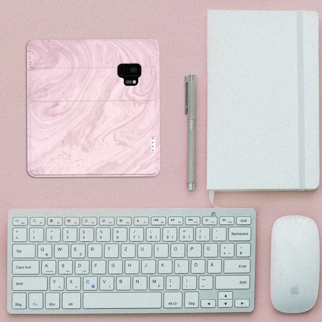 Samsung Galaxy S9 Standcase Marble Pink - Origineel Cadeau Vriendin