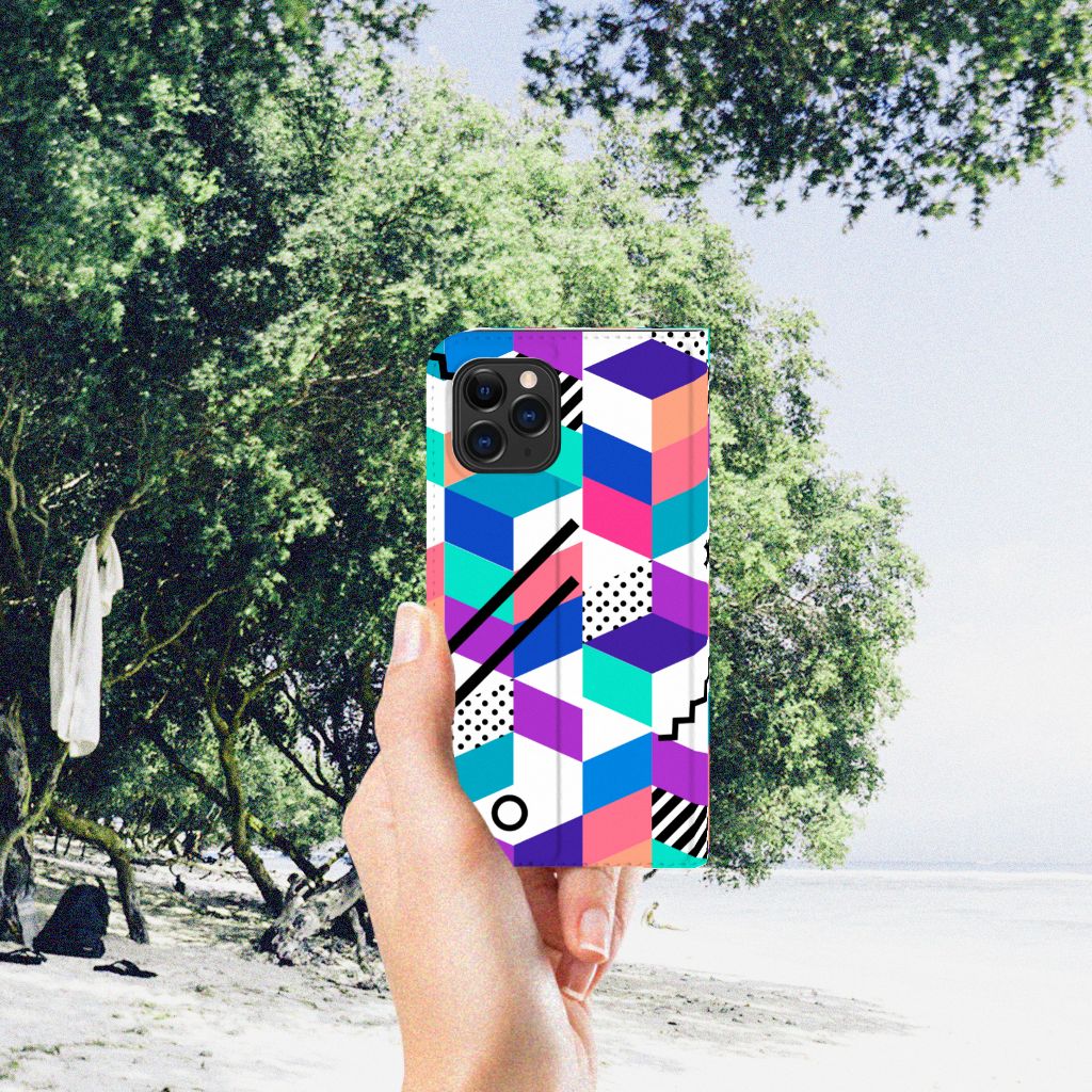 Apple iPhone 11 Pro Stand Case Blokken Kleurrijk