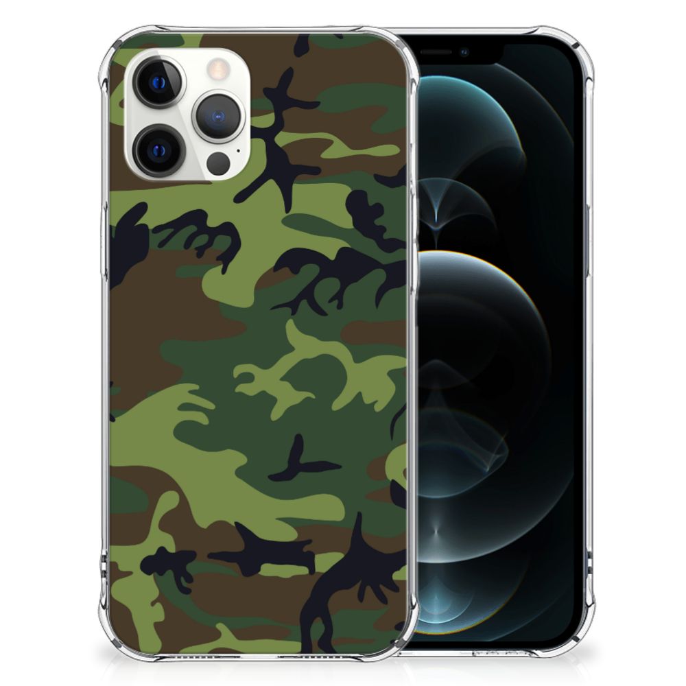 iPhone 12 Pro Max Doorzichtige Silicone Hoesje Army Dark B2C Telecom
