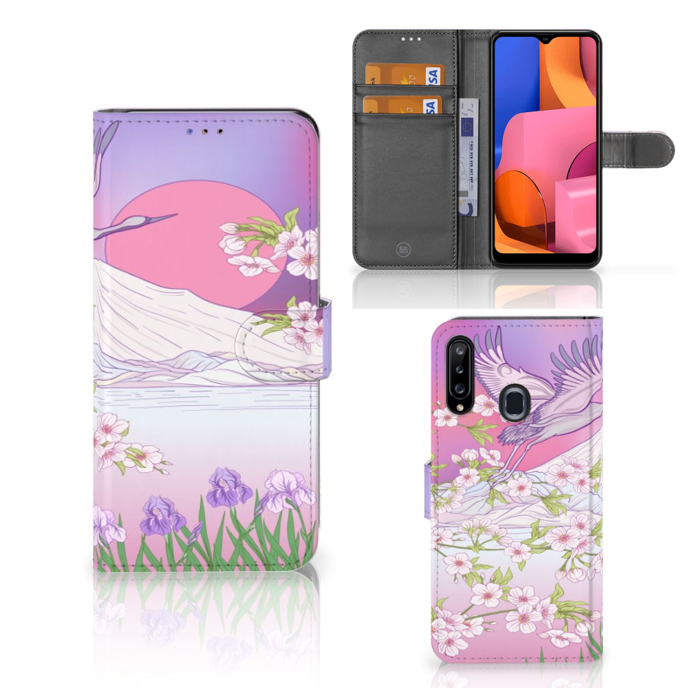 Samsung Galaxy A20s Telefoonhoesje met Pasjes Bird Flying