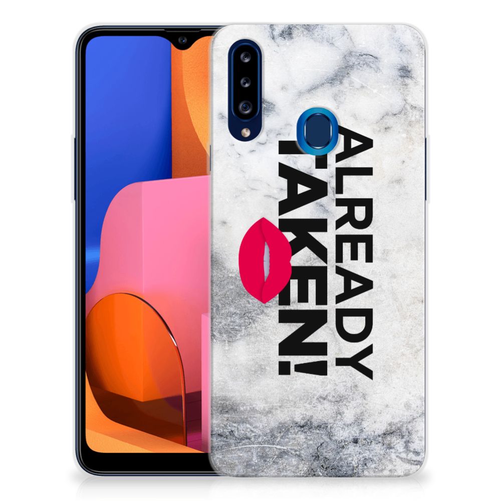 Samsung Galaxy A20s Siliconen hoesje met naam Already Taken White B2C Telecom