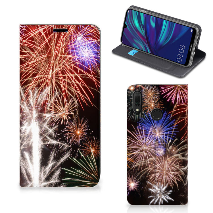 Huawei Y7 hoesje Y7 Pro (2019) Hippe Standcase Vuurwerk