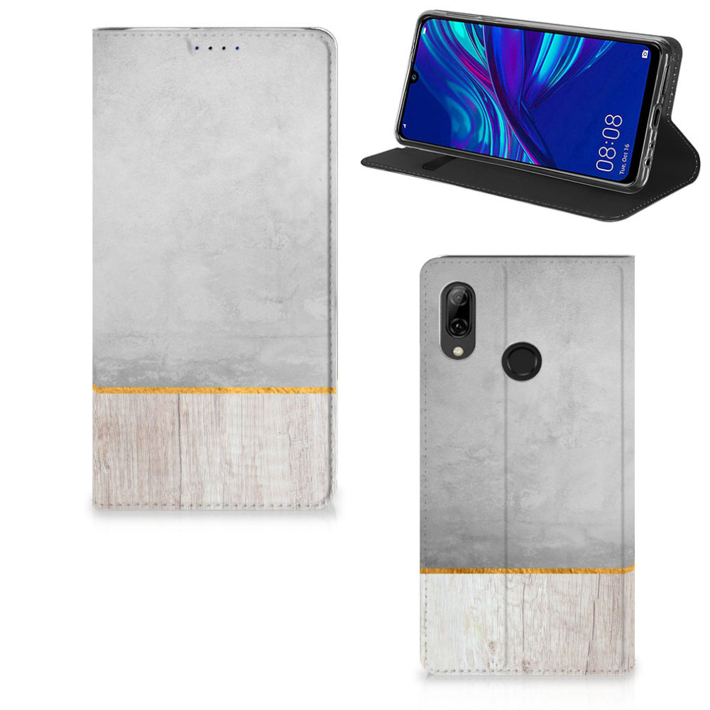 Huawei P Smart (2019) Book Wallet Case Wood Concrete