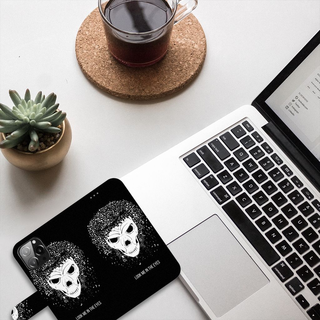 Telefoonhoesje met Naam iPhone 13 Pro Max Skull Hair