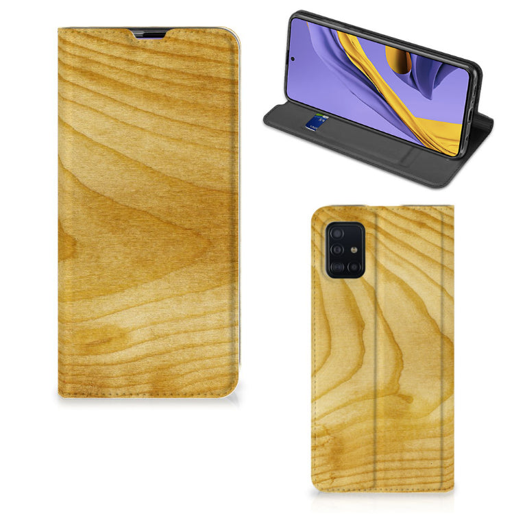 Samsung Galaxy A51 Book Wallet Case Licht Hout