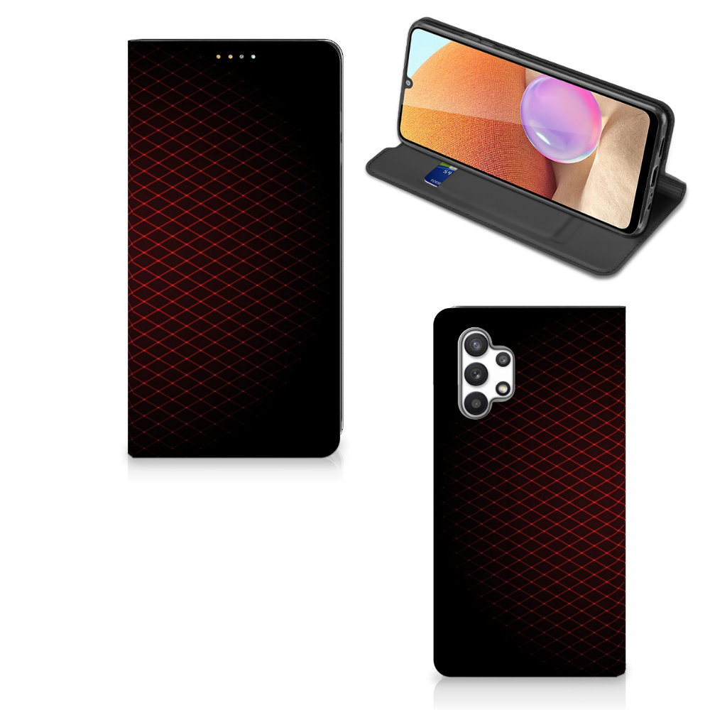 Samsung Galaxy A32 4G | A32 5G Enterprise Editie Hoesje met Magneet Geruit Rood - B2C Telecom