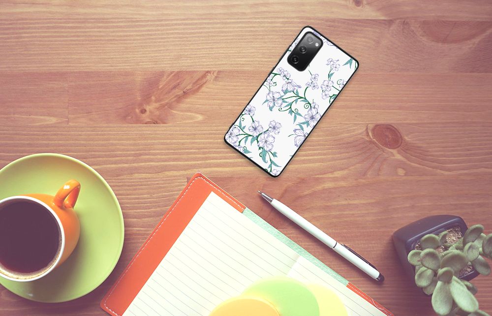 Samsung Galaxy S20 FE Uniek Bloemen Hoesje Blossom White B2C Telecom
