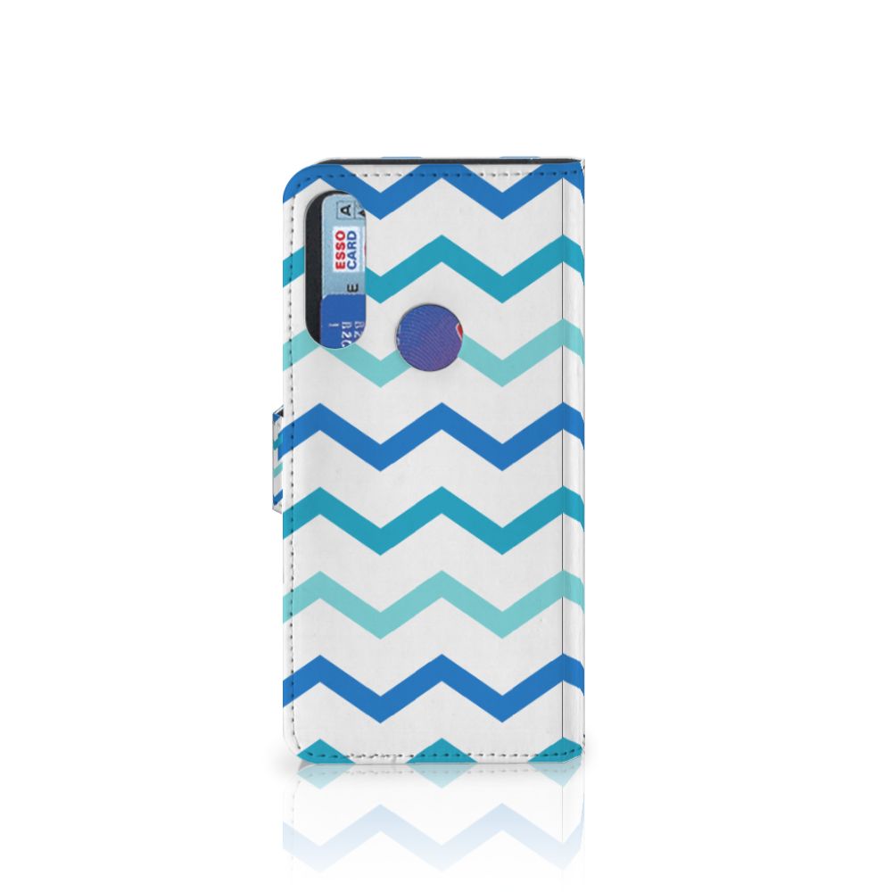 Alcatel 1S 2020 Telefoon Hoesje Zigzag Blauw