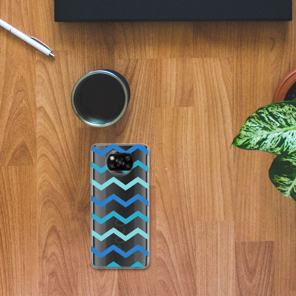 Xiaomi Poco X3 | Poco X3 Pro TPU bumper Zigzag Blauw B2C Telecom