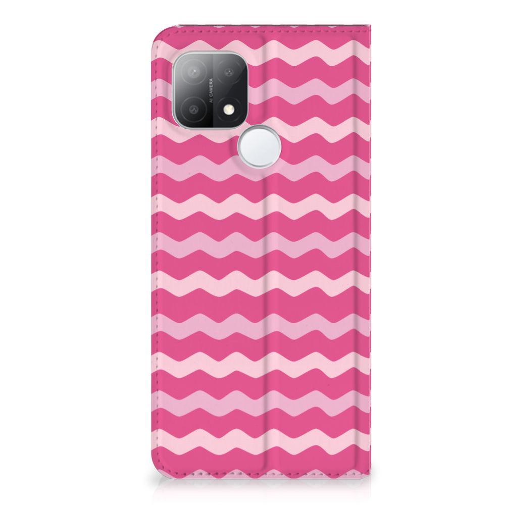 OPPO A15 Hoesje met Magneet Waves Pink - B2C Telecom