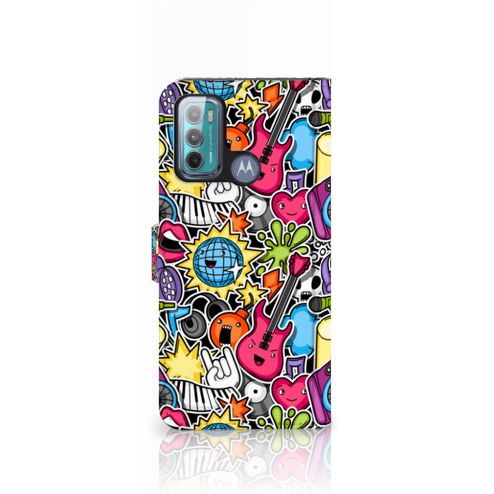 Motorola Moto G60 Wallet Case met Pasjes Punk Rock