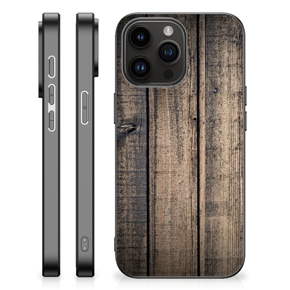 iPhone 15 Pro Max Houten Print Telefoonhoesje Steigerhout