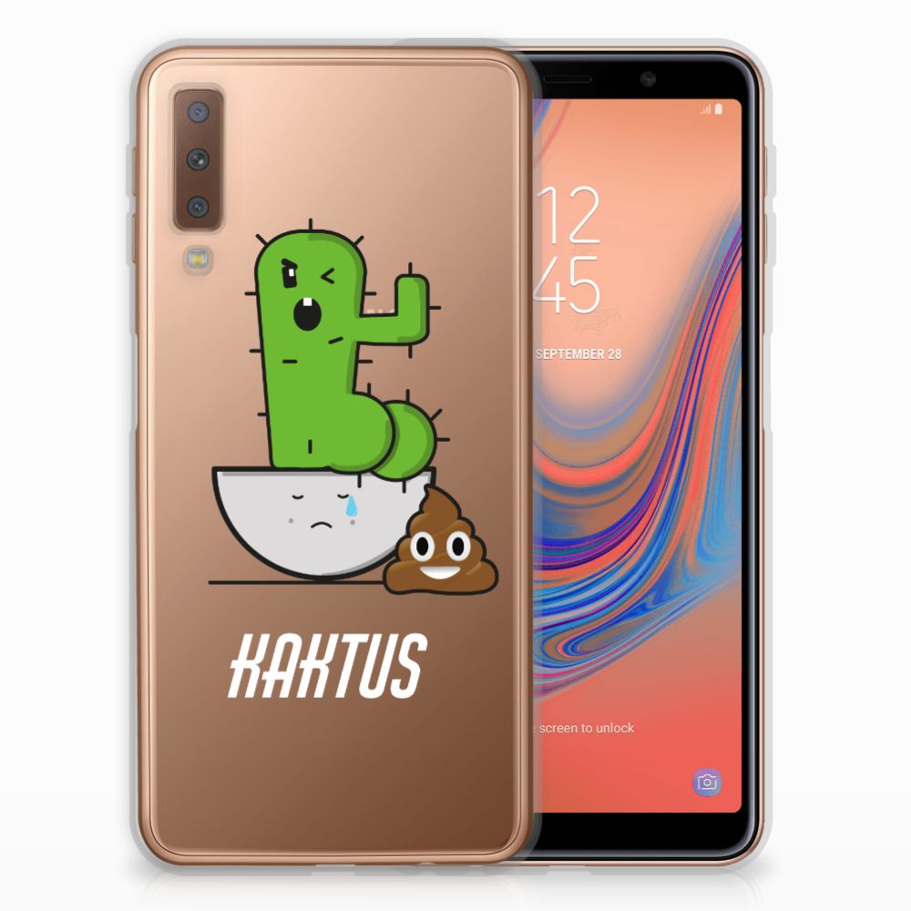 Samsung Galaxy A7 (2018) Telefoonhoesje met Naam Cactus Poo