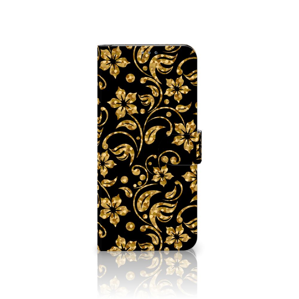 Motorola Moto G 5G Plus Hoesje Gouden Bloemen