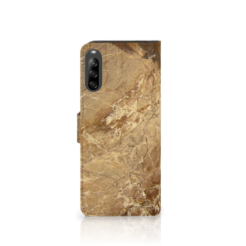 Sony Xperia L4 Bookcase Marmer Creme met luxe marmerlook en beschermende TPU-siliconen buitenkant.