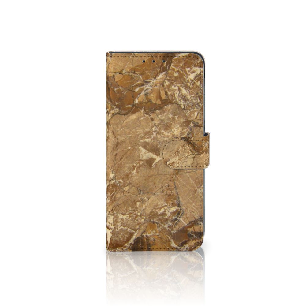 Alcatel 1S 2020 Bookcase Marmer Creme met luxe marmerdesign en TPU-siliconen bescherming voor jouw telefoon.