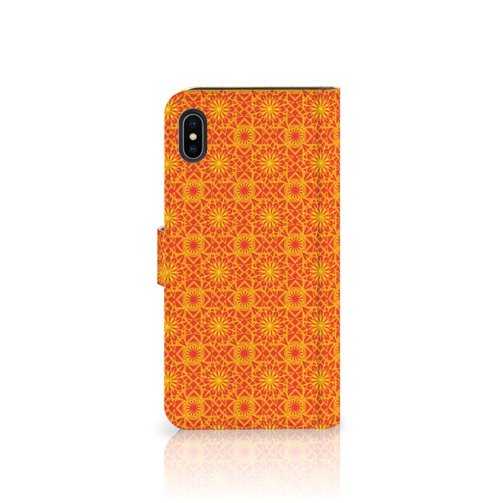Apple iPhone Xs Max Telefoon Hoesje Batik Oranje