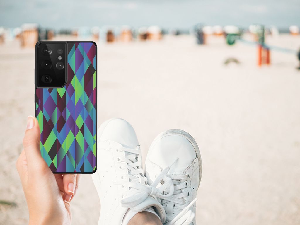 Samsung Galaxy S21 Ultra Backcover Abstract Green Blue B2C Telecom