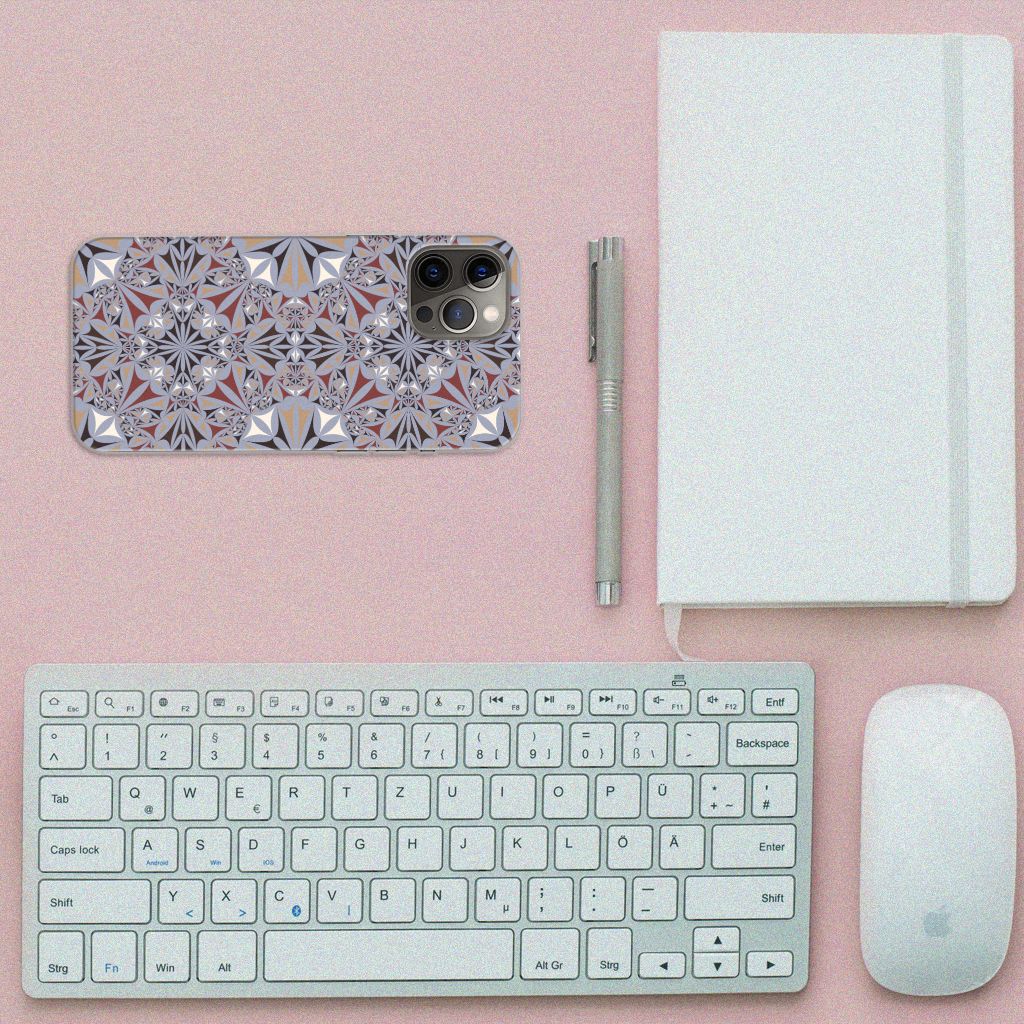 iPhone 12 Pro Max TPU Siliconen Hoesje Flower Tiles B2C Telecom