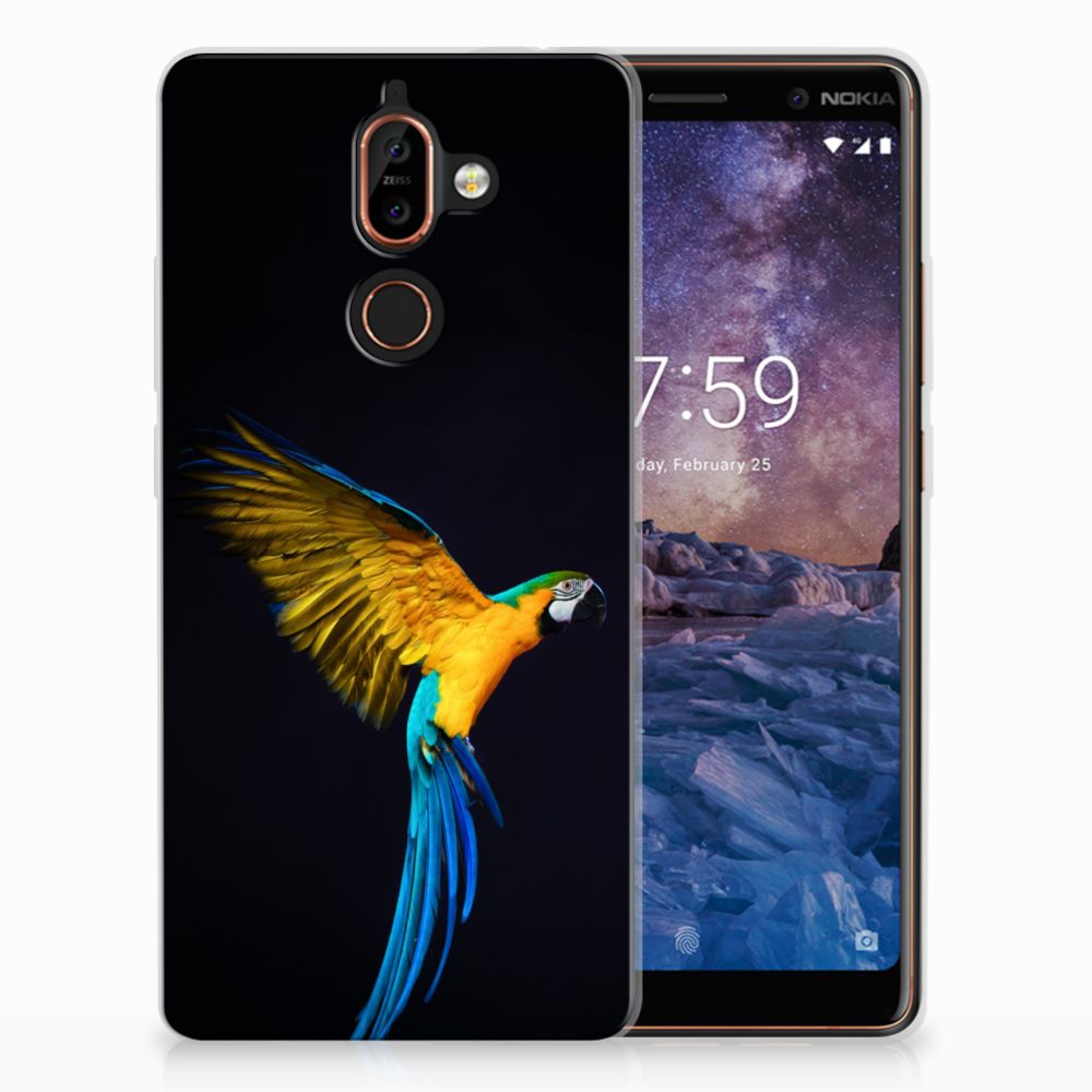 Nokia 7 Plus TPU Hoesje Papegaai