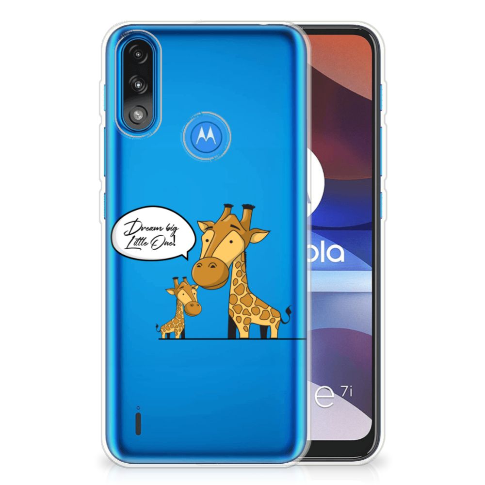 Motorola Moto E7/E7i Power Telefoonhoesje met Naam Giraffe