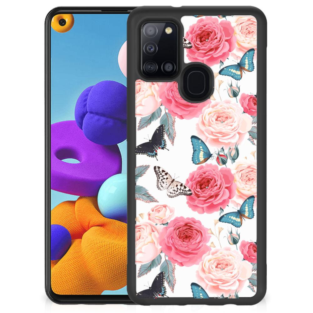 Samsung Galaxy A21s Skin Case Butterfly Roses