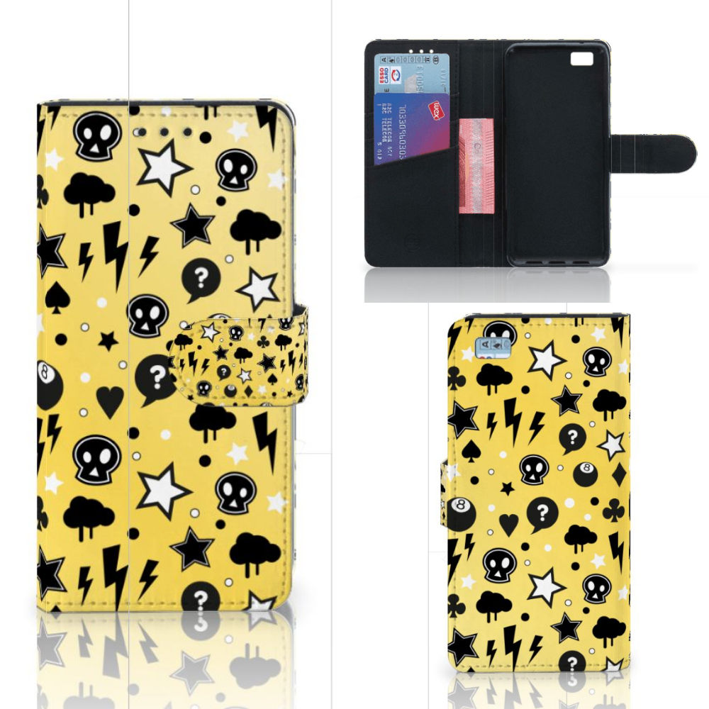 Telefoonhoesje met Naam Huawei Ascend P8 Lite Punk Geel