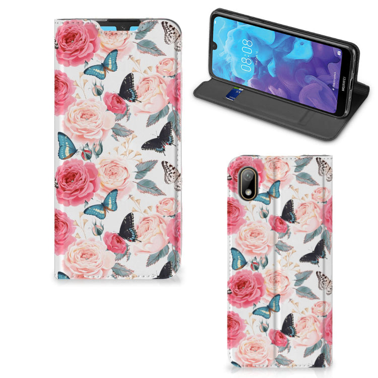 Huawei Y5 (2019) Smart Cover Butterfly Roses