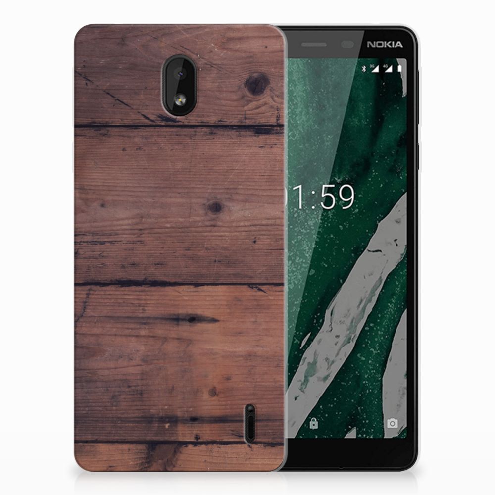 Nokia 1 Plus Bumper Hoesje Old Wood