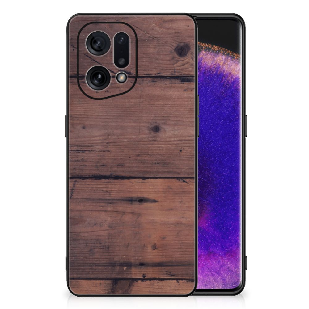 OPPO Find X5 Houten Print Telefoonhoesje Old Wood B2C Telecom