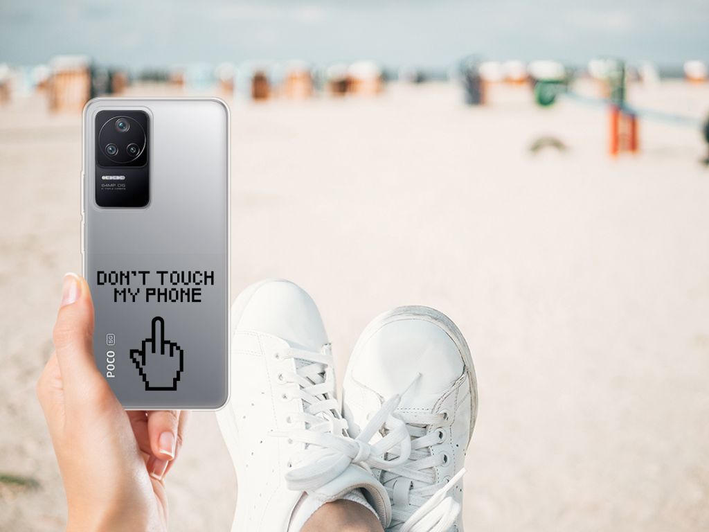 Xiaomi Poco F4 Silicone-hoesje Finger Don't Touch My Phone