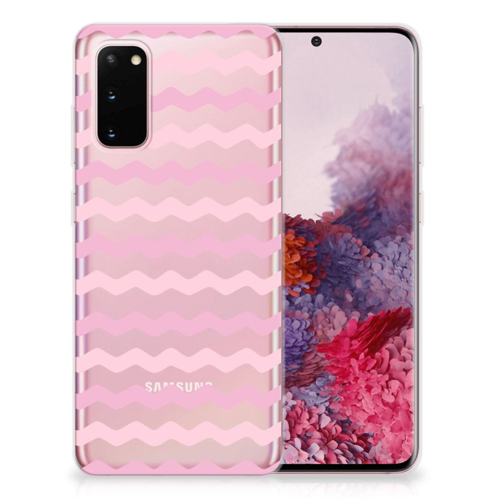 Samsung Galaxy S20 TPU bumper Waves Roze B2C Telecom